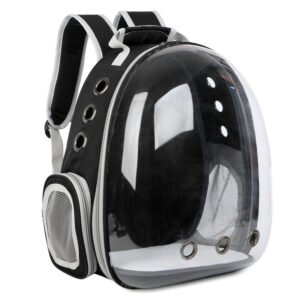 Rucsac Pentru Transport Pisici, Negru Transparent, 31x42x28 cm