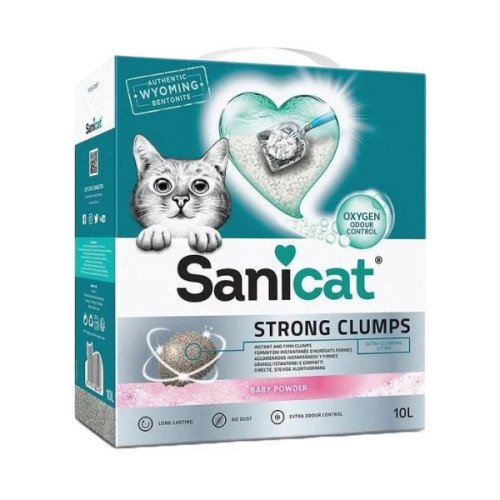Sanicat Clumping Nisip pentru pisici Strong Clumps, bentonită, 10 L/8.5 kg