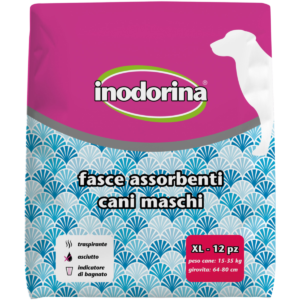 Scutece pentru câini masculi Inodorina XL: 12 bucăți, circumferință 64-80 cm
