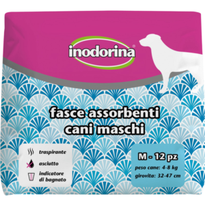 Scutece pentru caini masculi Inodorina M, greutate caine 4–8 kg, 12 bucati