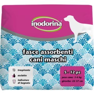 Scutece pentru câini masculi Inodorina S: 12 bucăți, talie 22-37 cm