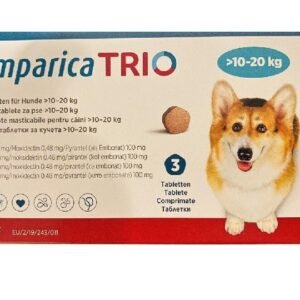 Antiparazitar extern pentru caini intre 10-20 kg Simparica Trio, 1 tableta (24 mg)