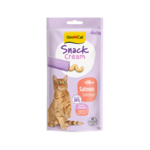 Recompensa cremoasa pentru pisici Gimcat Snack Cream cu somon pachet 6x15 g