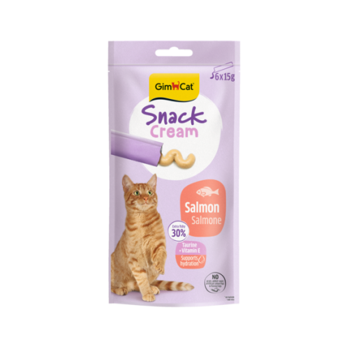 Recompensa cremoasa pentru pisici Gimcat Snack Cream cu somon pachet 6x15 g