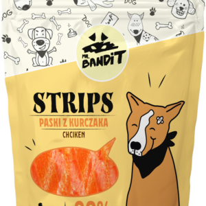 Recompense pentru caini Mr. Bandit STRIPS, pui, 500g