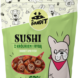 Recompense pentru caini Mr. Bandit SUSHI, iepure si peste, 500g