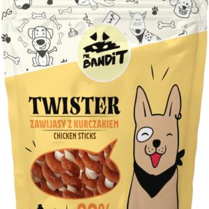 Recompense pentru caini Mr. Bandit TWISTER, pui, 500g