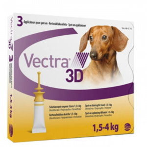 Vectra 3D 1.5-4 kg, antiparazitar extern pentru caini intre 1.5-4 kg, 1 pipeta