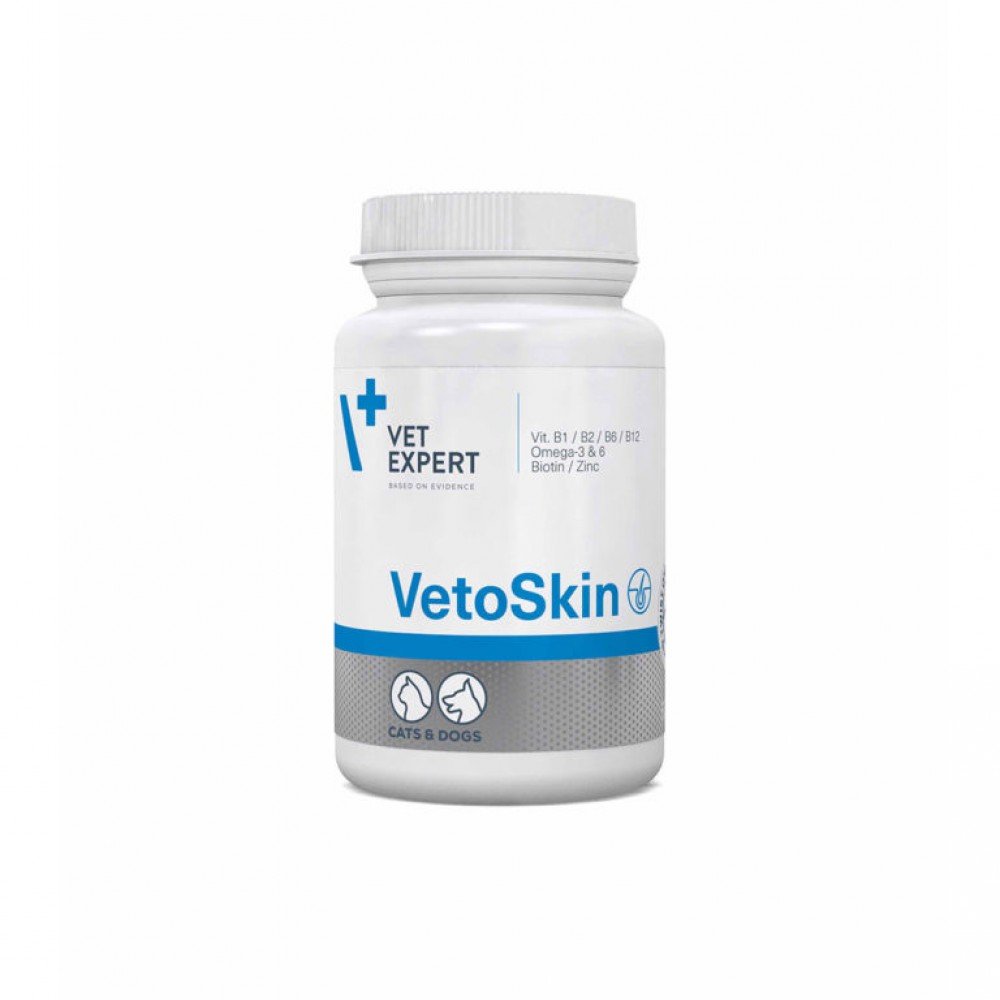 Supliment nutritiv pentru caini si pisici cu afectiuni dermatologice Vet Expert Vetoskin Twist-Off, 60 capsule