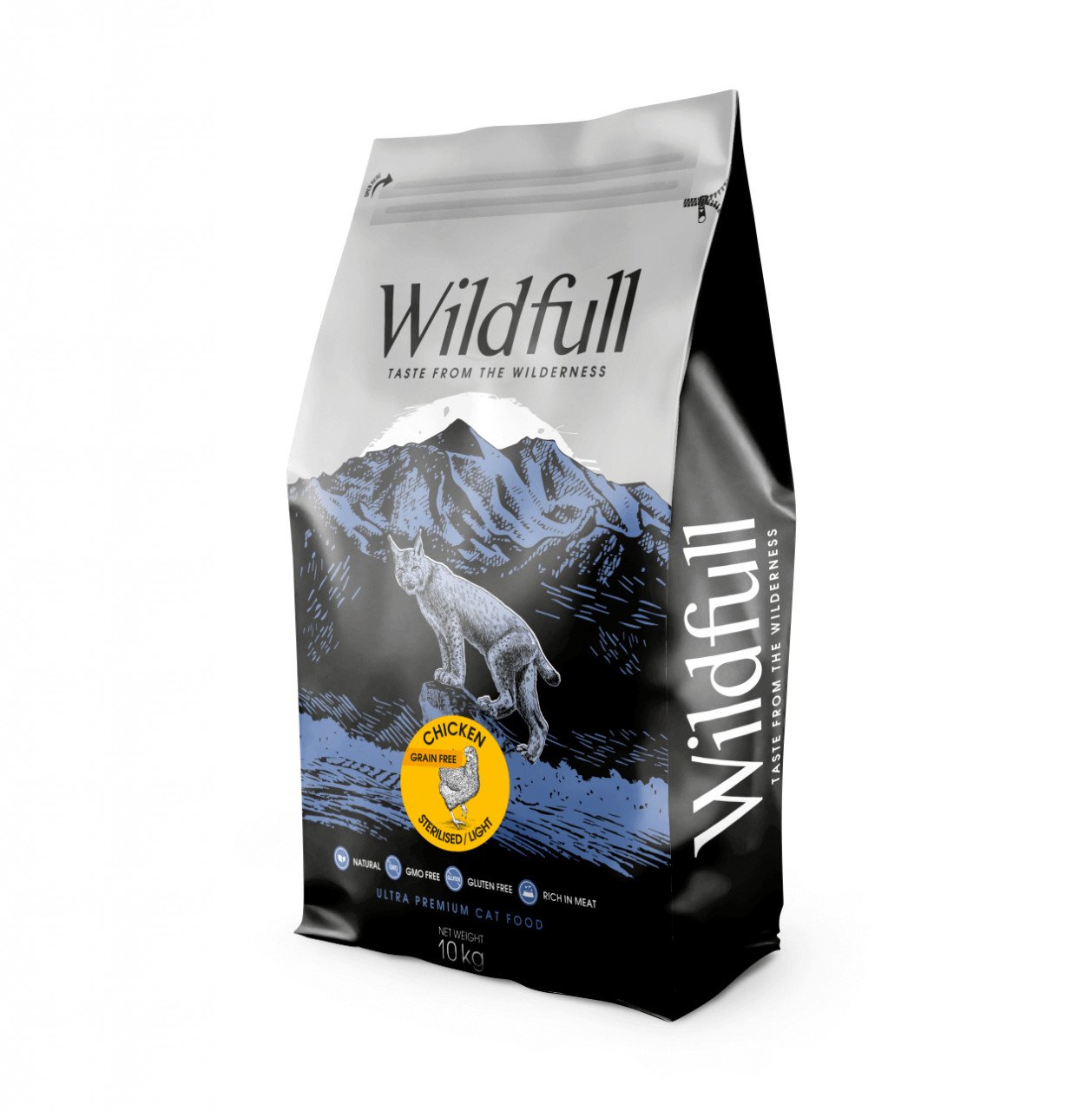 Wildfull Cat Sterilized, Light - Hrana uscata ultra-premium - Pui - 10kg