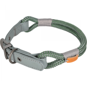 Zgarda caini, kaki, din poliester si bumbac, latime 9 mm x circumferinta 50 cm