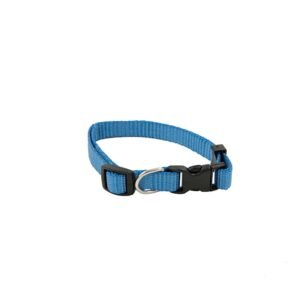 Zgarda ajustabila pentru caini de talie medie si mica, albastra, 15 mm x 40 cm