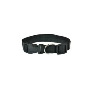 Zgarda textila, neagra, ajustabila, 25 mm x 40-55 cm