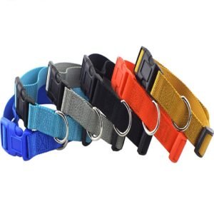 Zgarda textila, albastra, ajustabila, 40-55 cm x 2.5 cm