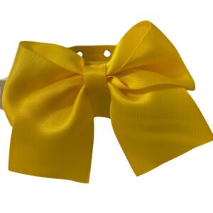 Zgarda ecopiele, galbena, cu decor fundita satin, 25 cm