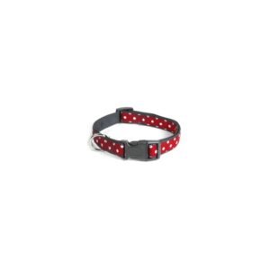 Zgarda caini, rosie, personalizata cu buline, 20-31 cm x 10 mm