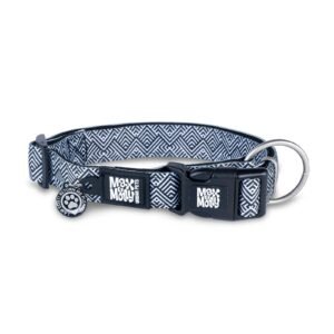 Zgarda cainii Max & Molly, neagra, reglabila, cu sistem Smart ID, 30-40 cm x 2 cm