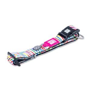 Zgarda cainii Max & Molly, Magic Zebra, reglabila, cu sistem Smart ID, 30-40 cm x 2 cm