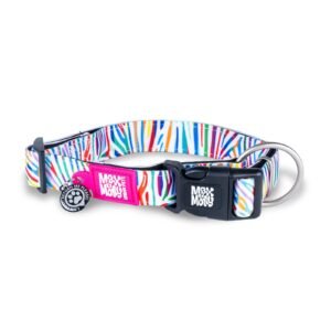 Zgarda cainii Max & Molly, Magic Zebra, reglabila, cu sistem Smart ID, 30-40 cm x 2 cm