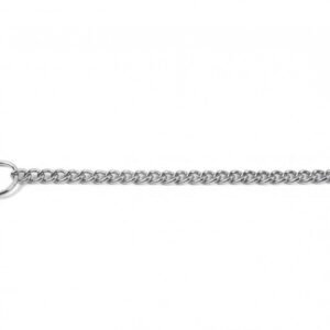 Zgarda metal, strangulanta, cromata, rezistenta, lungime 70 cm, pentru caini de talie mica