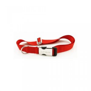 Zgarda nylon Petit Amis, rosie, ajustabila, extrem de rezistenta, 29-45 cm x 1.5 cm