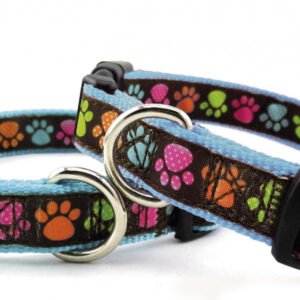 Zgarda nylon, albastra, confortabila, 30-45 cm x 1.6 cm