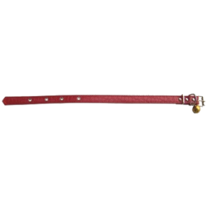 Zgarda din piele, ajustabila, cu clopotel, 10 mm x 31 cm