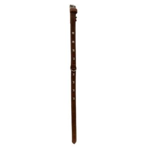 Zgarda din piele, maro, rezistenta, cu tinte, 2 cm x 45 cm