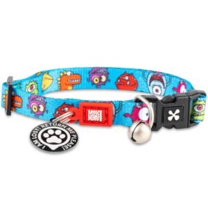 Zgarda inteligentă pentru pisici cu încuietoare de siguranță și sistem QR pentru localizare Max & Molly Smart ID, Little Monsters