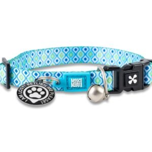 Zgarda inteligenta pentru pisici cu incuietoare de siguranta si sistem QR pentru localizare Max & Molly Smart ID, Retro Blue