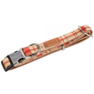 Zgarda reglabila pentru caini, rosie, cu captuseala moale, 26-38 cm x 1.5 cm