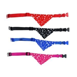 Zgarda textila pentru caini de talie medie, rosie, reglabila, 30-45 cm x 1,5 cm