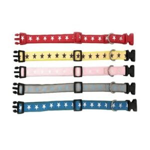 Zgarda textila pentru caini de talie medie, albastra, 19 mm x 50 cm