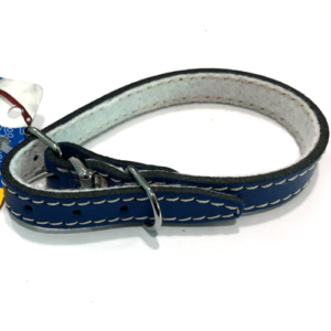 Zgarda din piele, albastra, rezistenta, 10 mm x 270 mm