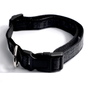 Zgarda caini, neagra, din piele ecologica, reglabila, 31.5-50 cm x 2 cm