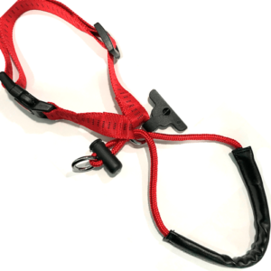 Zgarda caini cu botnita, rosie, din nylon, comoda, 35-50 cm x 2 cm