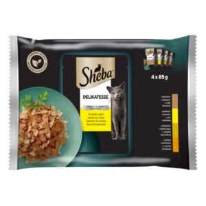 Sheba Plic Pui/Curcan/Rata/Pasare 4X85 G